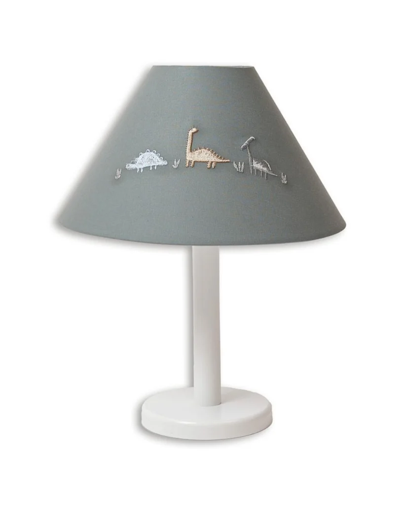 stona lampa sa vezenim motivom dinosaurusa tamnozelene boje