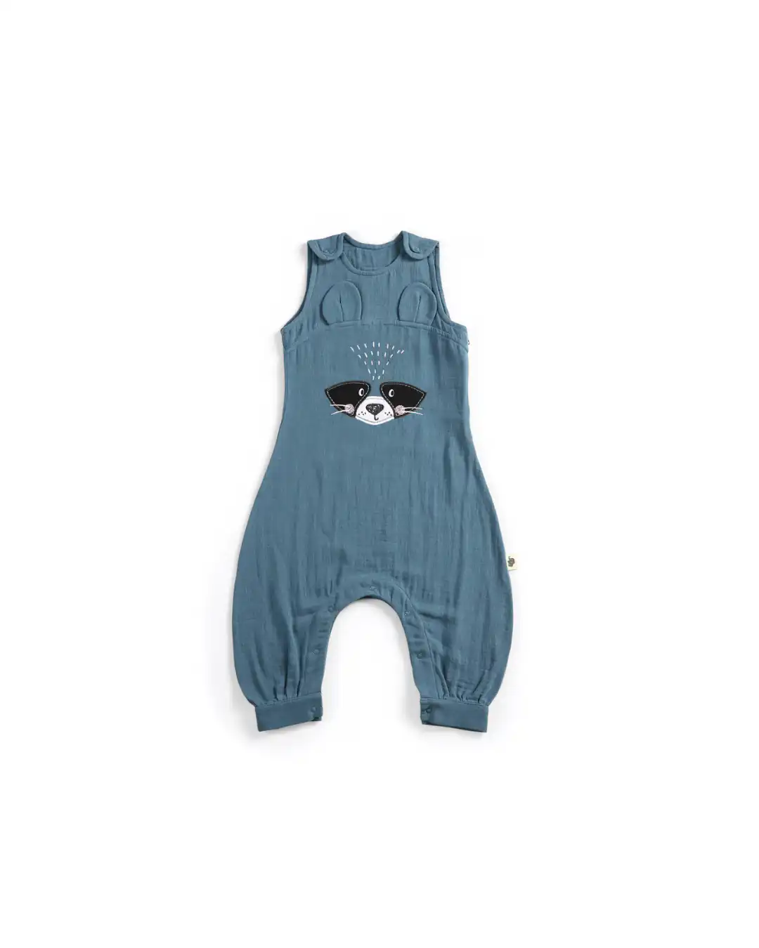 letnja-vreca-za-spavanje-sa-nogavicama-province-70-cm vreca za spavanje sa nogavicama bez rukava nezno tamno plave boje sa motivom rakuna na sredini dimenzija 70 cm pozadina bele boje