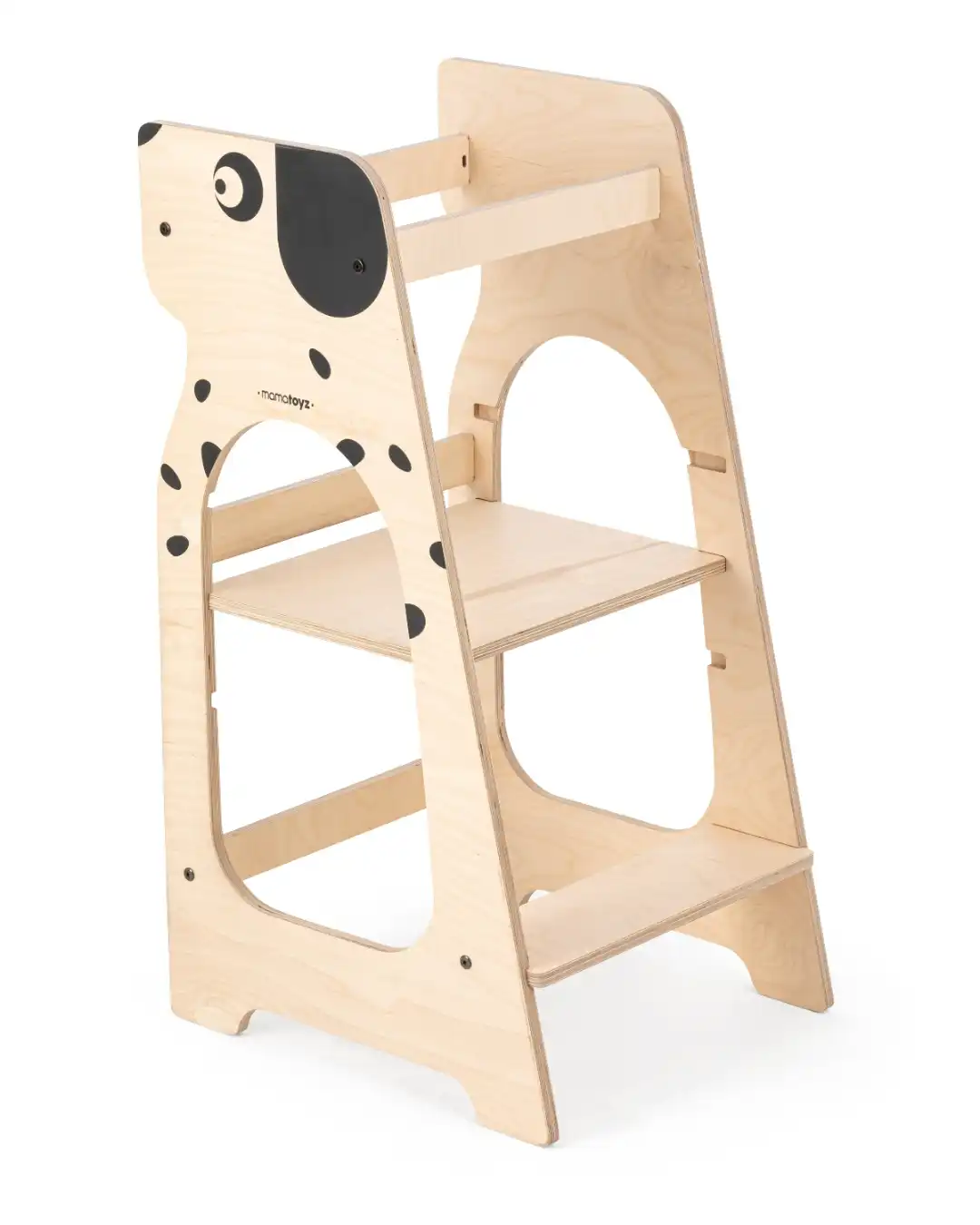 montesori toranj za ucenje sa motivom psa na beloj pozadini