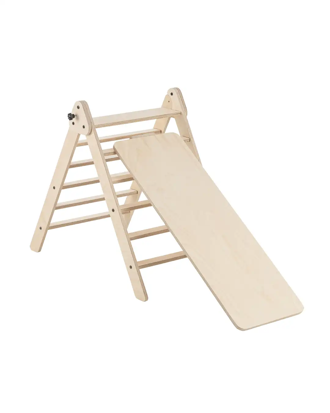 pikler trougao sa toboganom sklopivi set za penjanje i igru pikler trougao i daska prikazani sa strane