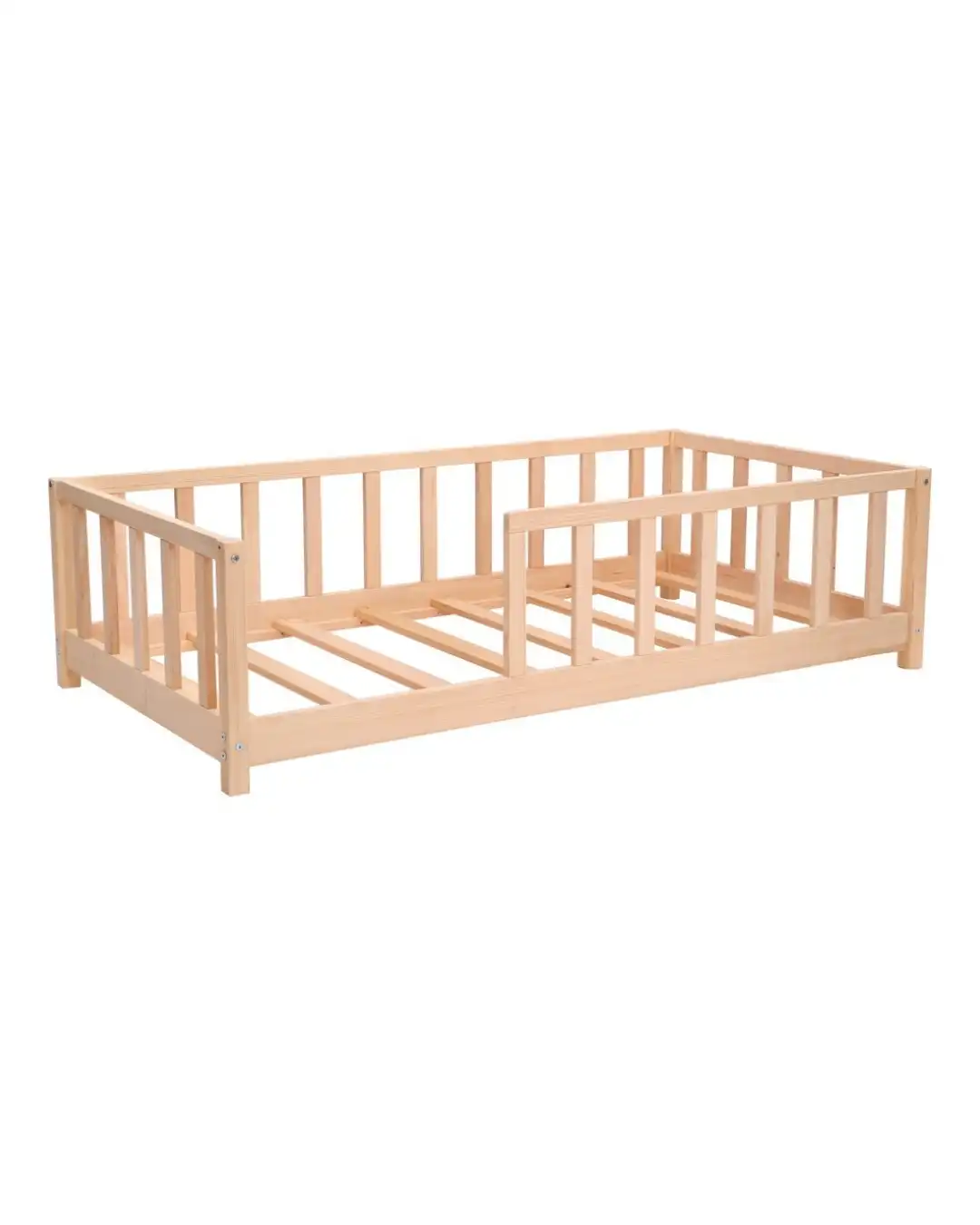 deciji podni krevet sa podesivom sigurnosnom ogradicom u dimenziji 90x200cm