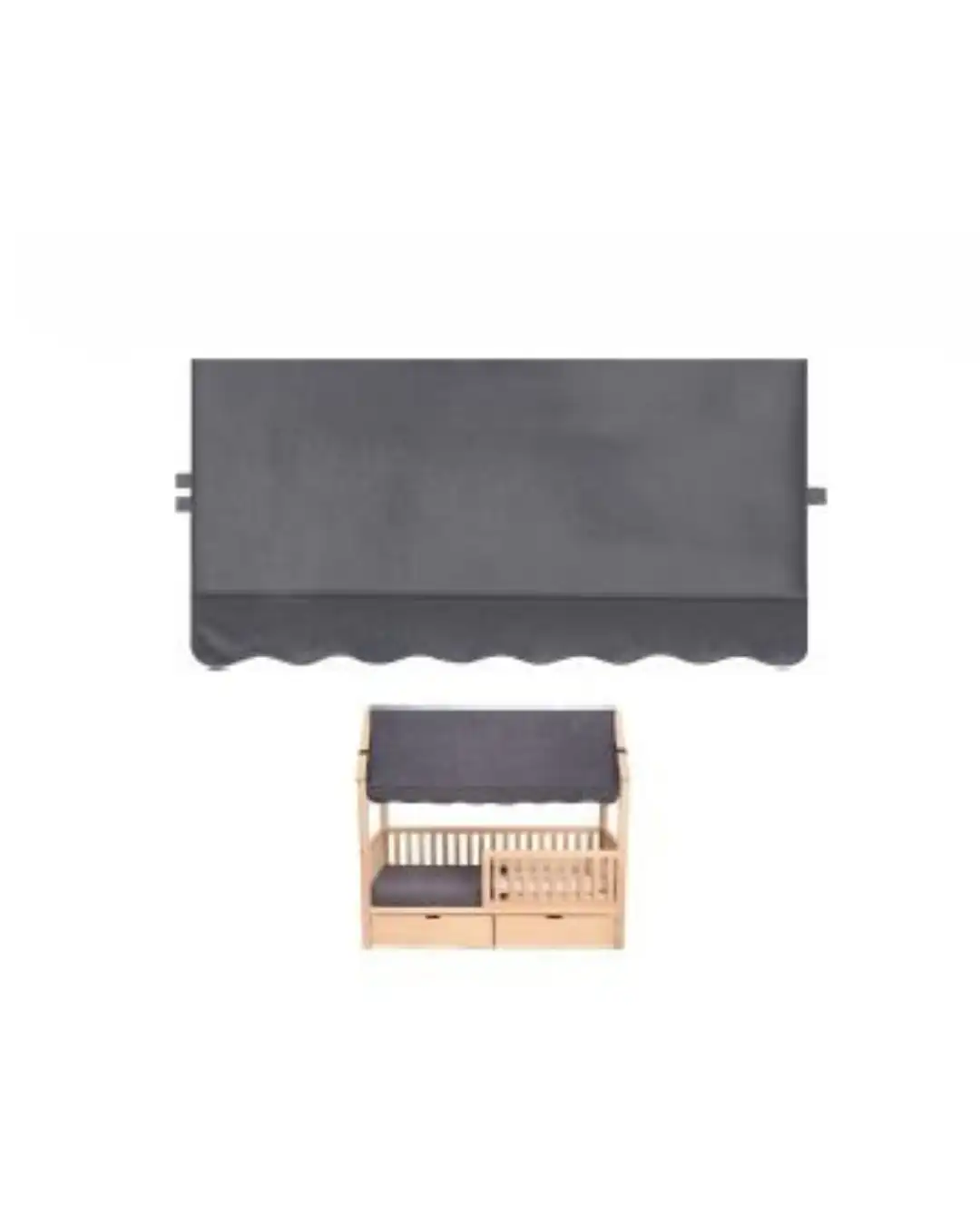 platneni krov za krevet casita u sivoj boji