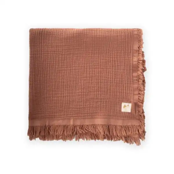 prekrivac od muslina od cetiri sloja braon boje