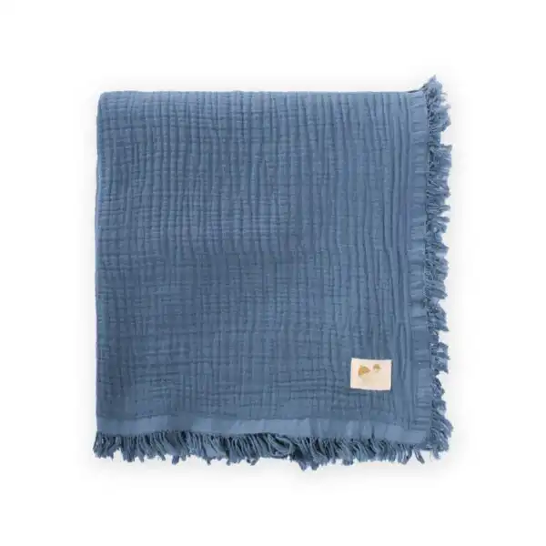 prekrivac od muslina od cetiri sloja plave boje