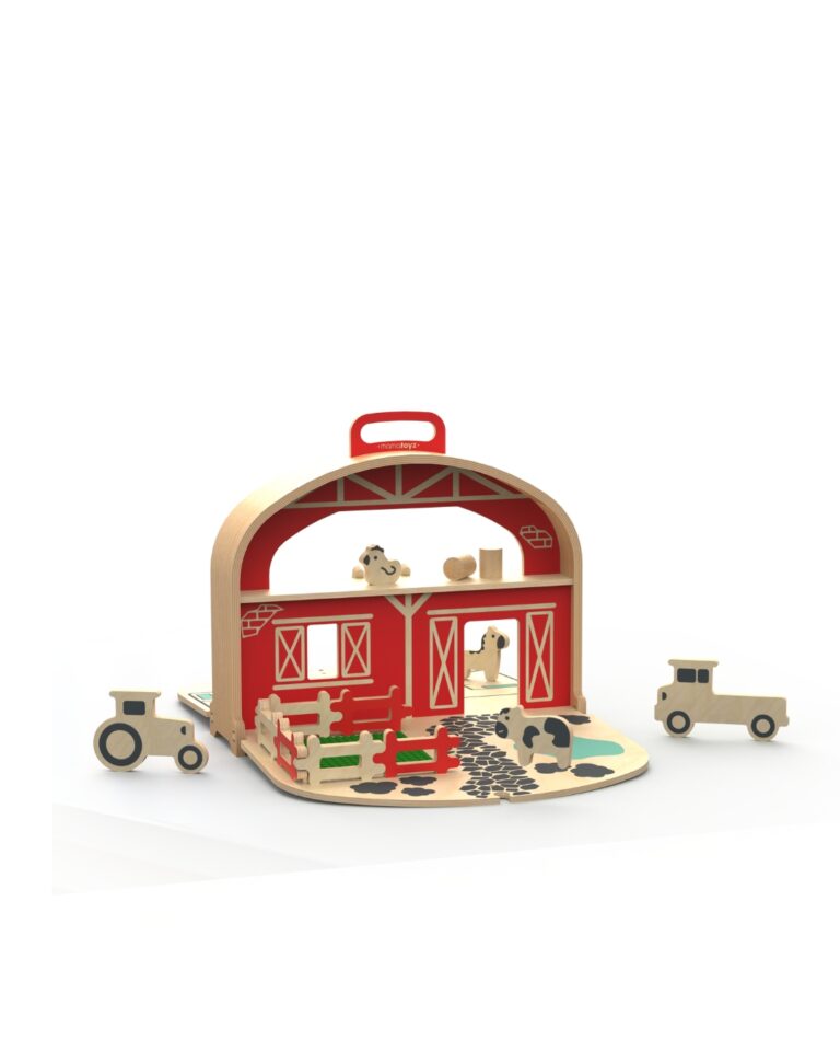 drvena farma koja je prenosiva u bez i crvenoj boji