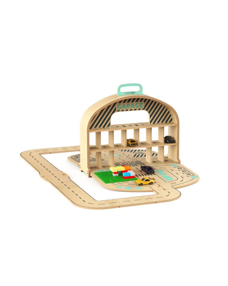 prenosiva drvena garaza za autice sa gradskim motivom