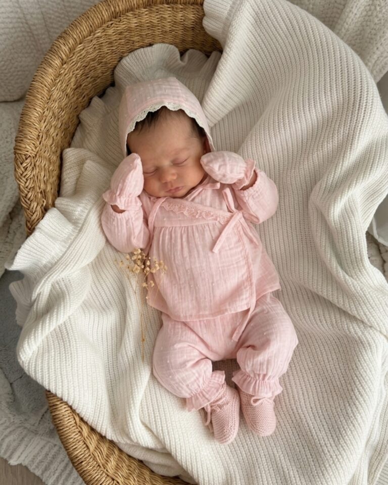 beba u setu za izlazak o muslina